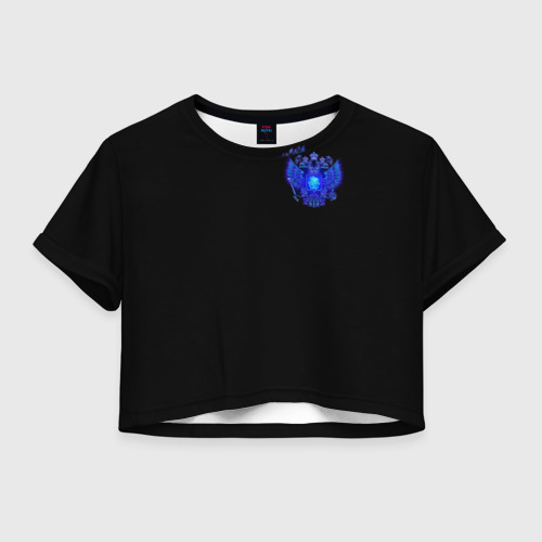Женская футболка Crop-top 3D Герб России, цвет 3D печать