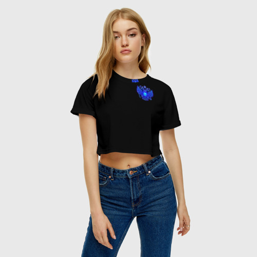 Женская футболка Crop-top 3D Герб России, цвет 3D печать - фото 3