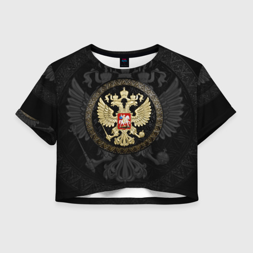 Женская футболка Crop-top 3D Герб России