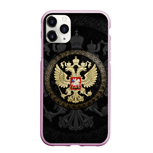 Чехол для iPhone 11 Pro Max матовый с принтом Герб России, вид спереди #2