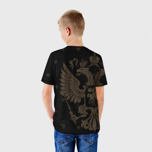 Детская футболка 3D Герб России золотой двуглавый орел - фото 4