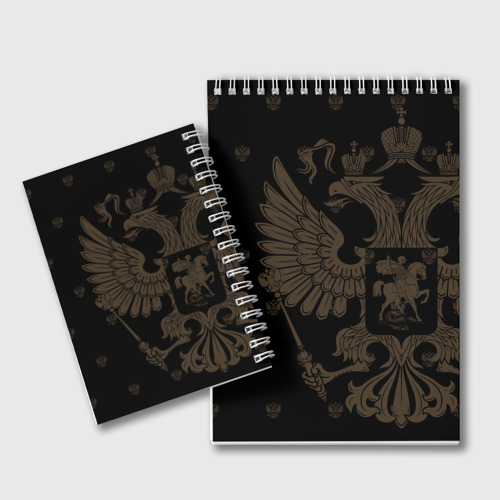 Блокнот Герб России золотой двуглавый орел, цвет белый - фото 2