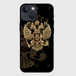 Чехол для iPhone 13 mini Герб России золотой двуглавый орел
