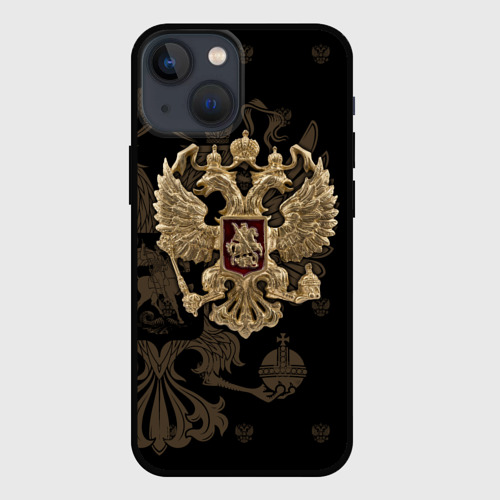 Чехол для iPhone 13 mini с принтом Герб России, вид спереди №1