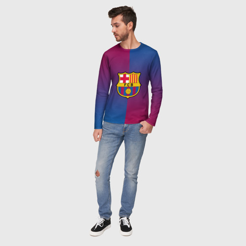 Мужской лонгслив 3D FC Barcelona Barca ФК Барселона, цвет 3D печать - фото 5