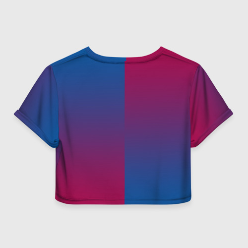 Женская футболка Crop-top 3D FC Barca 2018 Reverse, цвет 3D печать - фото 2