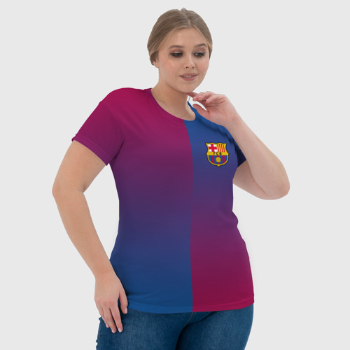 Женская футболка 3D FC Barca 2018 Reverse, цвет 3D печать - фото 6