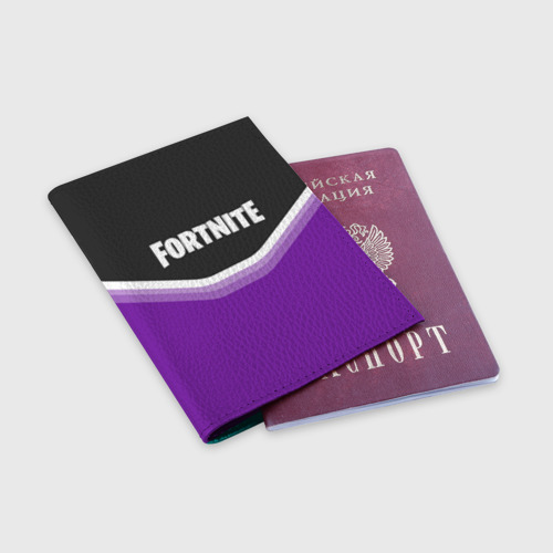 Обложка для паспорта матовая кожа FORTNITE , цвет бирюзовый - фото 3