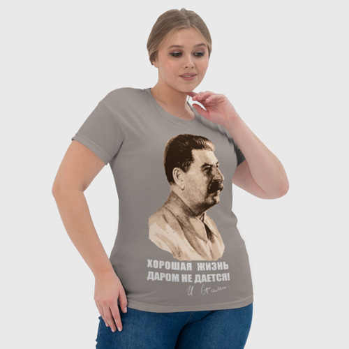 Женская футболка 3D Сталин - фото 6