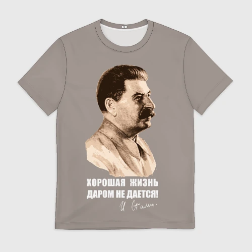 Мужская футболка 3D Сталин