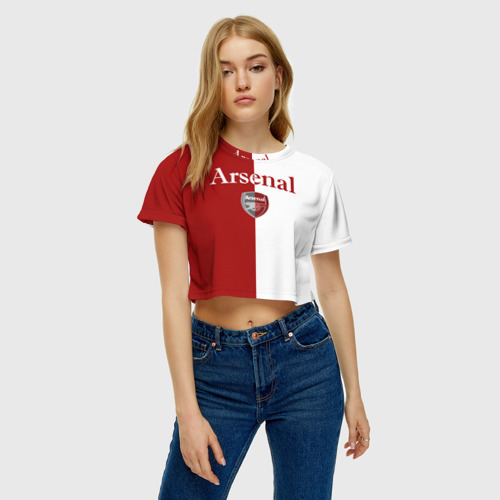 Женская футболка Crop-top 3D Arsenal, цвет 3D печать - фото 3