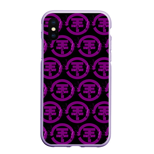 Чехол для iPhone XS Max матовый Tokio Hotel 2018 logo band, цвет светло-сиреневый