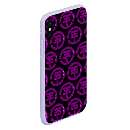 Чехол для iPhone XS Max матовый Tokio Hotel 2018 logo band, цвет светло-сиреневый - фото 3