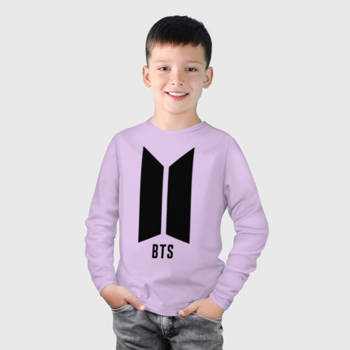 Детский лонгслив хлопок BTS army, цвет лаванда - фото 3