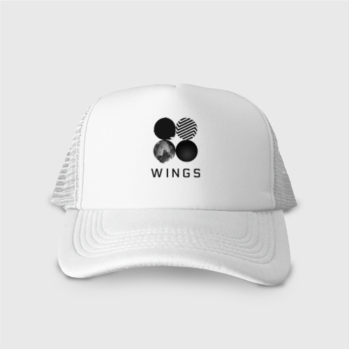 Кепка тракер с сеткой BTS wings, цвет белый