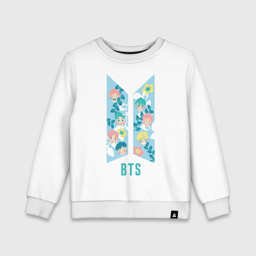 Детский свитшот хлопок BTS army color, цвет белый