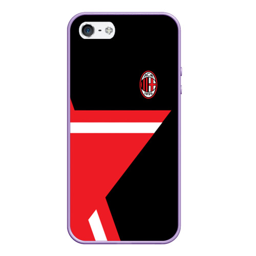 Чехол для iPhone 5/5S матовый AC MILAN STAR, цвет светло-сиреневый