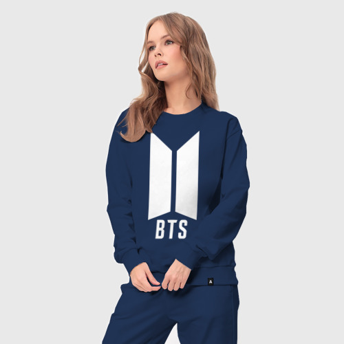 Женский костюм хлопок BTS army white - фото 5