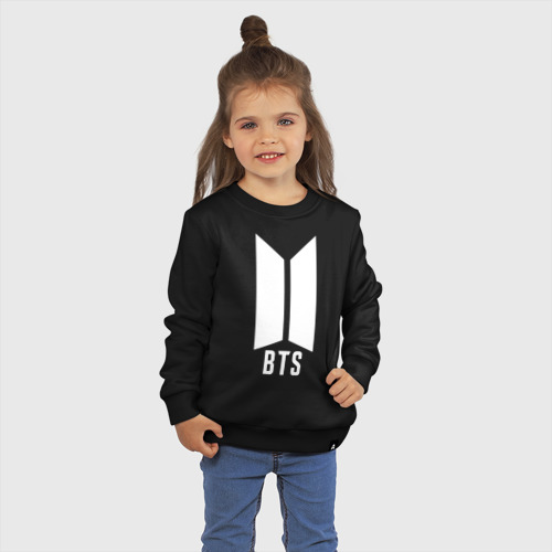 Детский свитшот хлопок BTS army white, цвет черный - фото 3