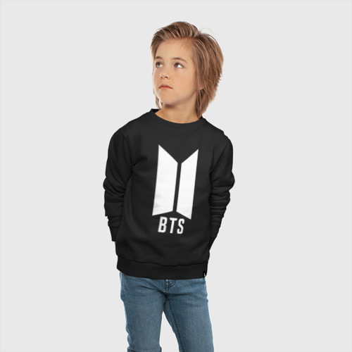 Детский свитшот хлопок BTS army white, цвет черный - фото 5