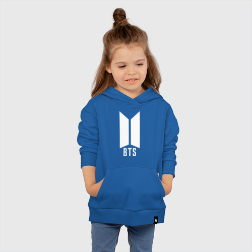 Детская толстовка хлопок BTS army white, цвет синий - фото 4