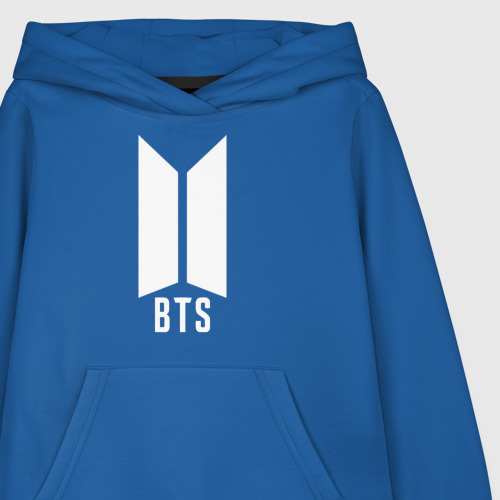 Детская толстовка хлопок BTS army white, цвет синий - фото 3