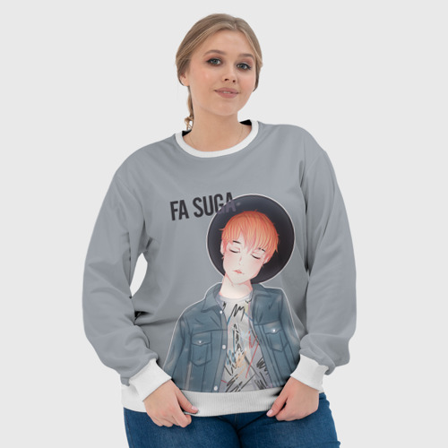 Женский свитшот 3D fa suga bts, цвет 3D печать - фото 6