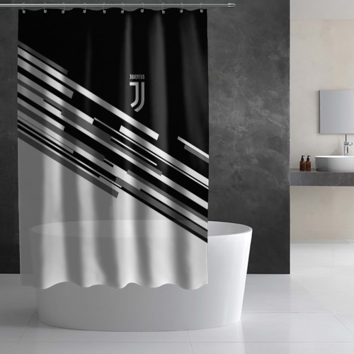 Штора 3D для ванной Juventus stripes style - фото 2