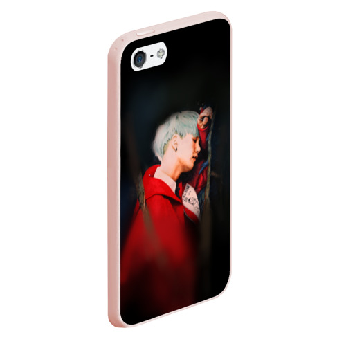 Чехол для iPhone 5/5S матовый Suga BTS, цвет светло-розовый - фото 3