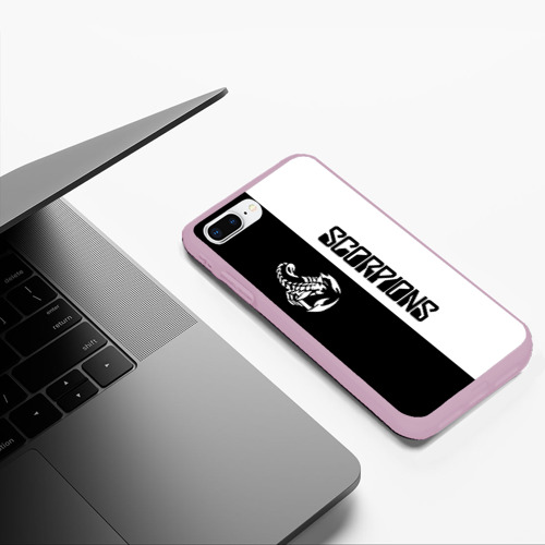 Чехол для iPhone 7Plus/8 Plus матовый Scorpions, цвет розовый - фото 5