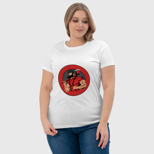 Женская футболка хлопок Дровосек БРУТАЛ BLACKBARBERS, цвет белый - фото 6
