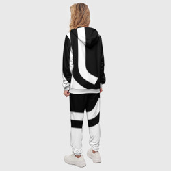 Костюм с принтом Juventus 2018 Original для женщины, вид на модели сзади №2. Цвет основы: белый