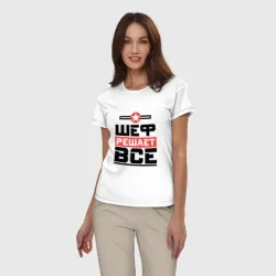 Женская пижама с белой футболкой хлопок Шеф решает все - фото 2