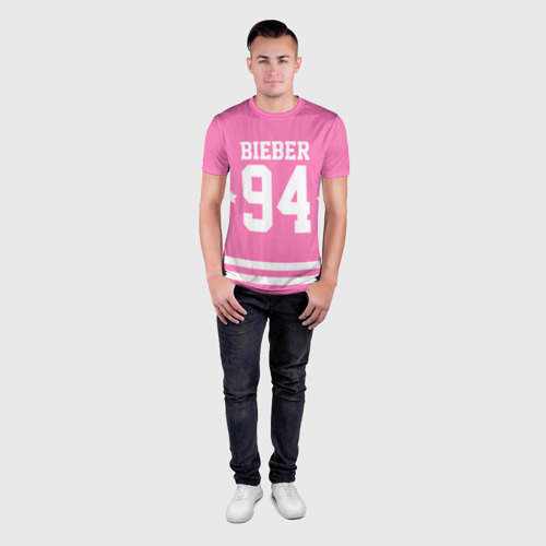 Мужская футболка 3D Slim Bieber Team Pink, цвет 3D печать - фото 4