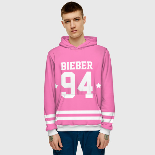 Мужская толстовка 3D Bieber Team Pink, цвет белый - фото 3