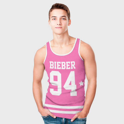 Мужская майка 3D Bieber Team Pink - фото 5