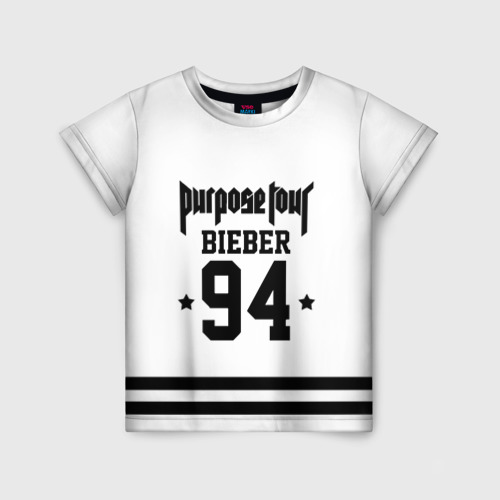 Детская футболка 3D Bieber Team White, цвет 3D печать