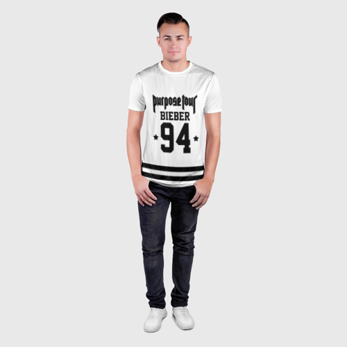 Мужская футболка 3D Slim Bieber Team White, цвет 3D печать - фото 4