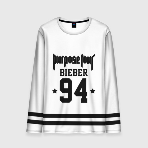 Мужской лонгслив 3D Bieber Team White, цвет 3D печать