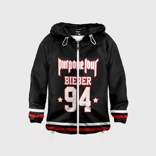 Детская ветровка 3D Bieber Team Black, цвет белый