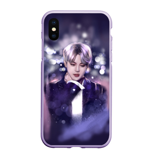 Чехол для iPhone XS Max матовый BTS Jimin, цвет светло-сиреневый