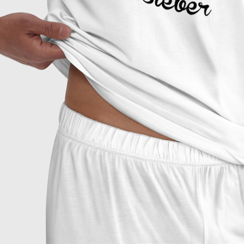 Мужская пижама хлопок Justin Bieber, цвет белый - фото 6