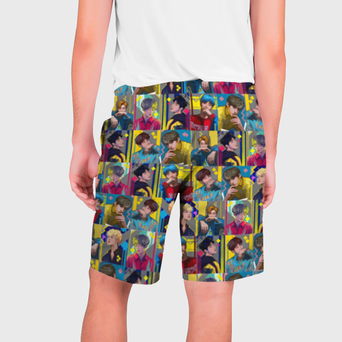 Мужские шорты 3D с принтом Bangtan Boys, вид сзади #1