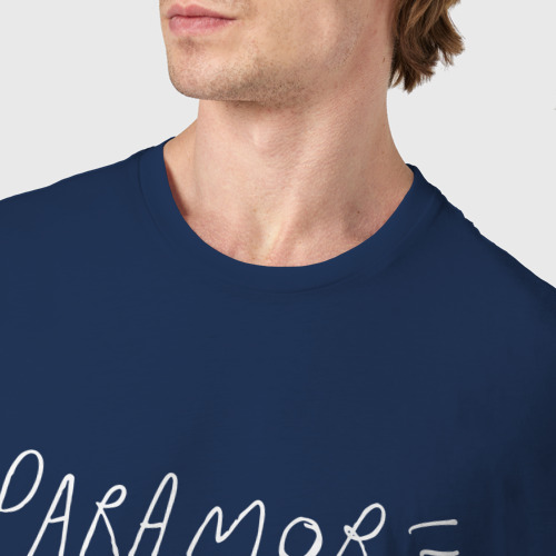 Мужская футболка хлопок Paramore, цвет темно-синий - фото 6