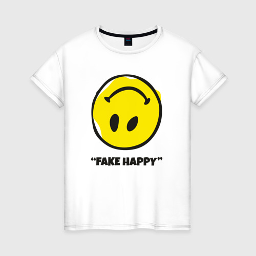 Женская футболка хлопок Fake Happy