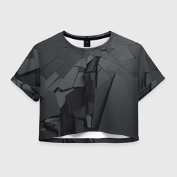 Женская футболка Crop-top 3D Mirror abstraction collection