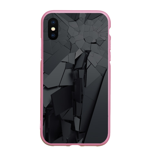 Чехол для iPhone XS Max матовый Mirror abstraction collection, цвет розовый