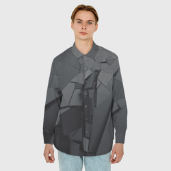 Мужская рубашка oversize 3D Mirror abstraction collection - фото 2