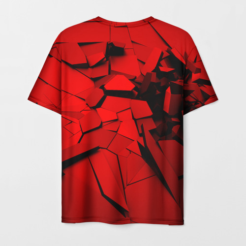 Мужская футболка 3D Carbon abstraction red - фото 2