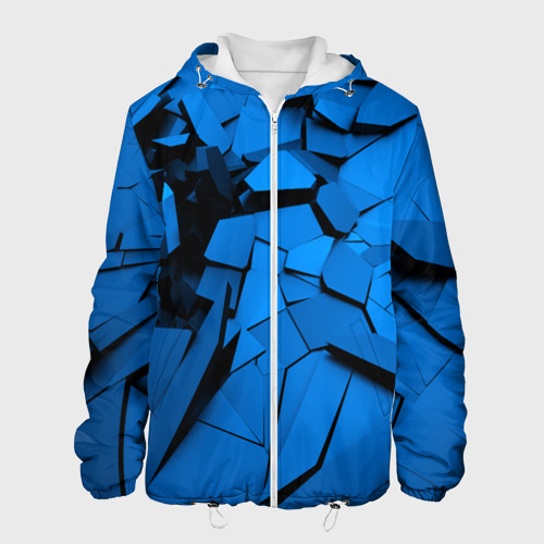 Мужская куртка 3D Carbon abstraction BLUE, цвет 3D печать